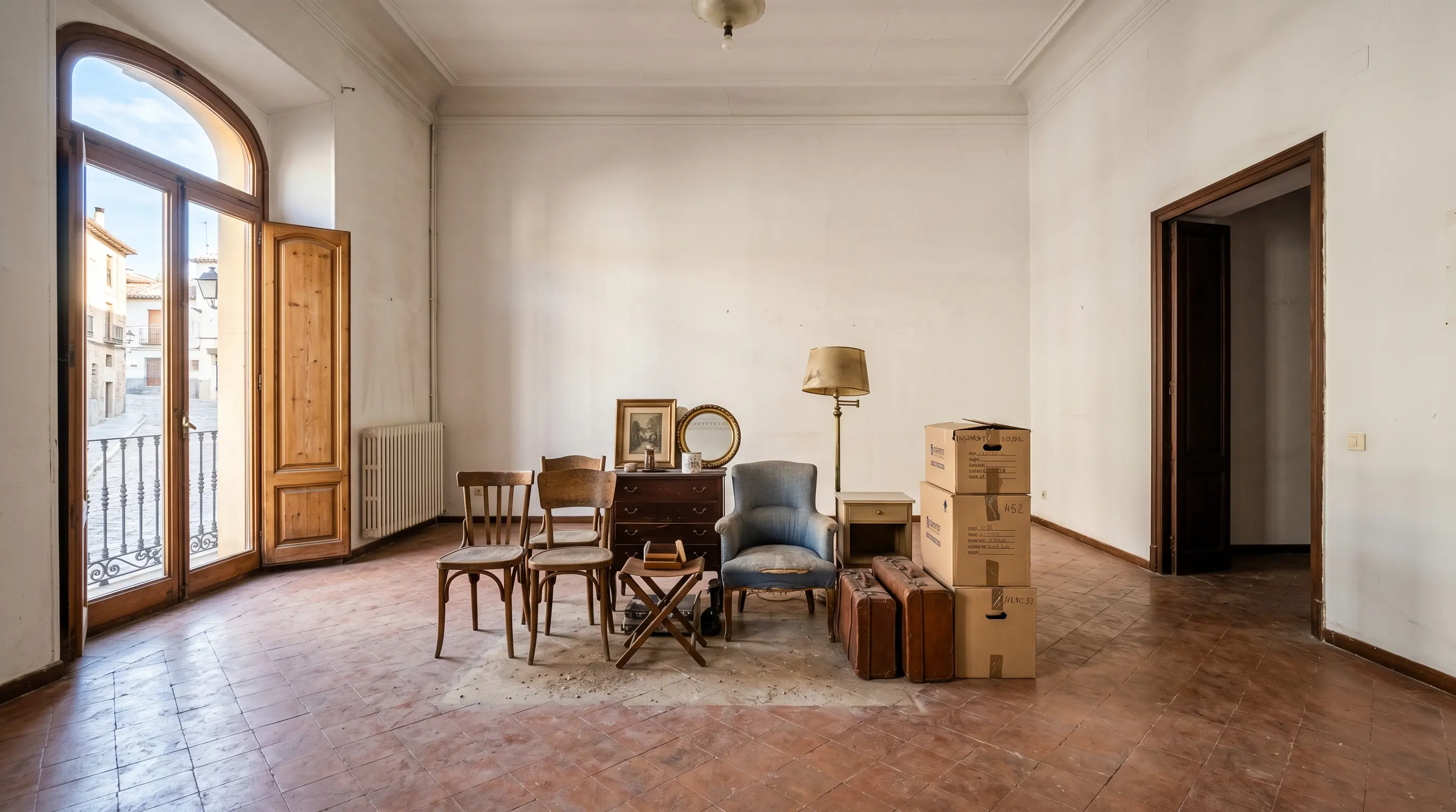 Vivienda llena de muebles antes del vaciado
