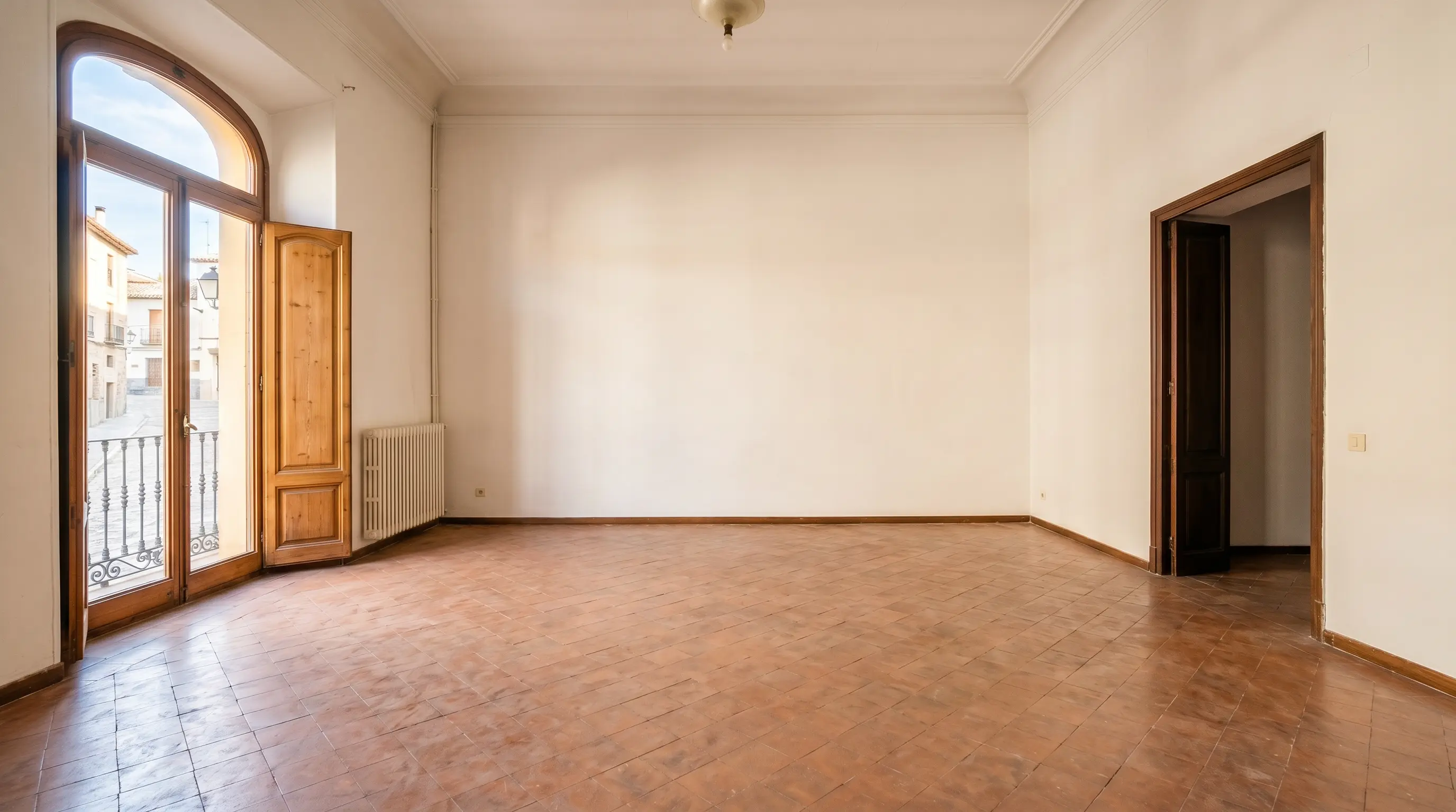 Espacio vacío y despejado después del vaciado